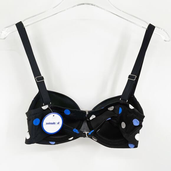 SWIMSUITS FOR ALL Polka Dot Underwire Bikini Top - Picture 3 of 4